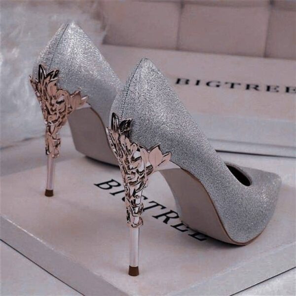 Elegant Gray Pointed Heels